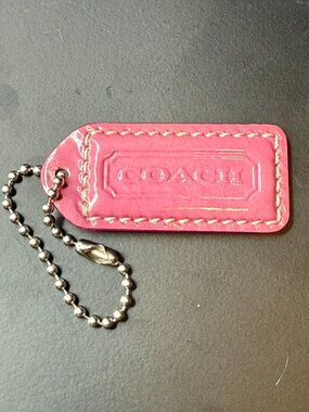 Coach Leather Hangtag – Patent Pink (2")